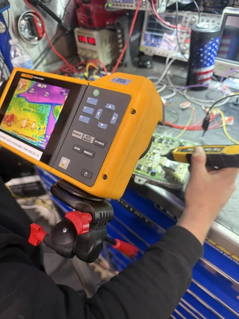 Thermal inspection used during electronics fault diagnosis